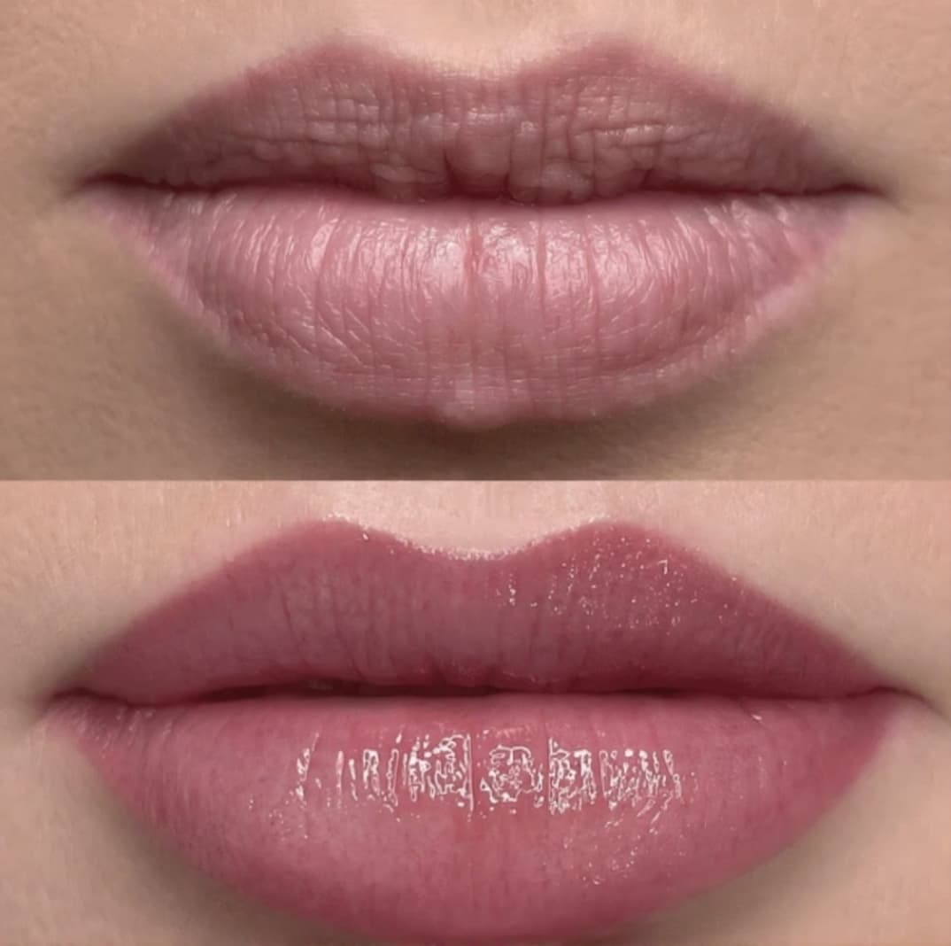 Defined cupid's bow with blush tint